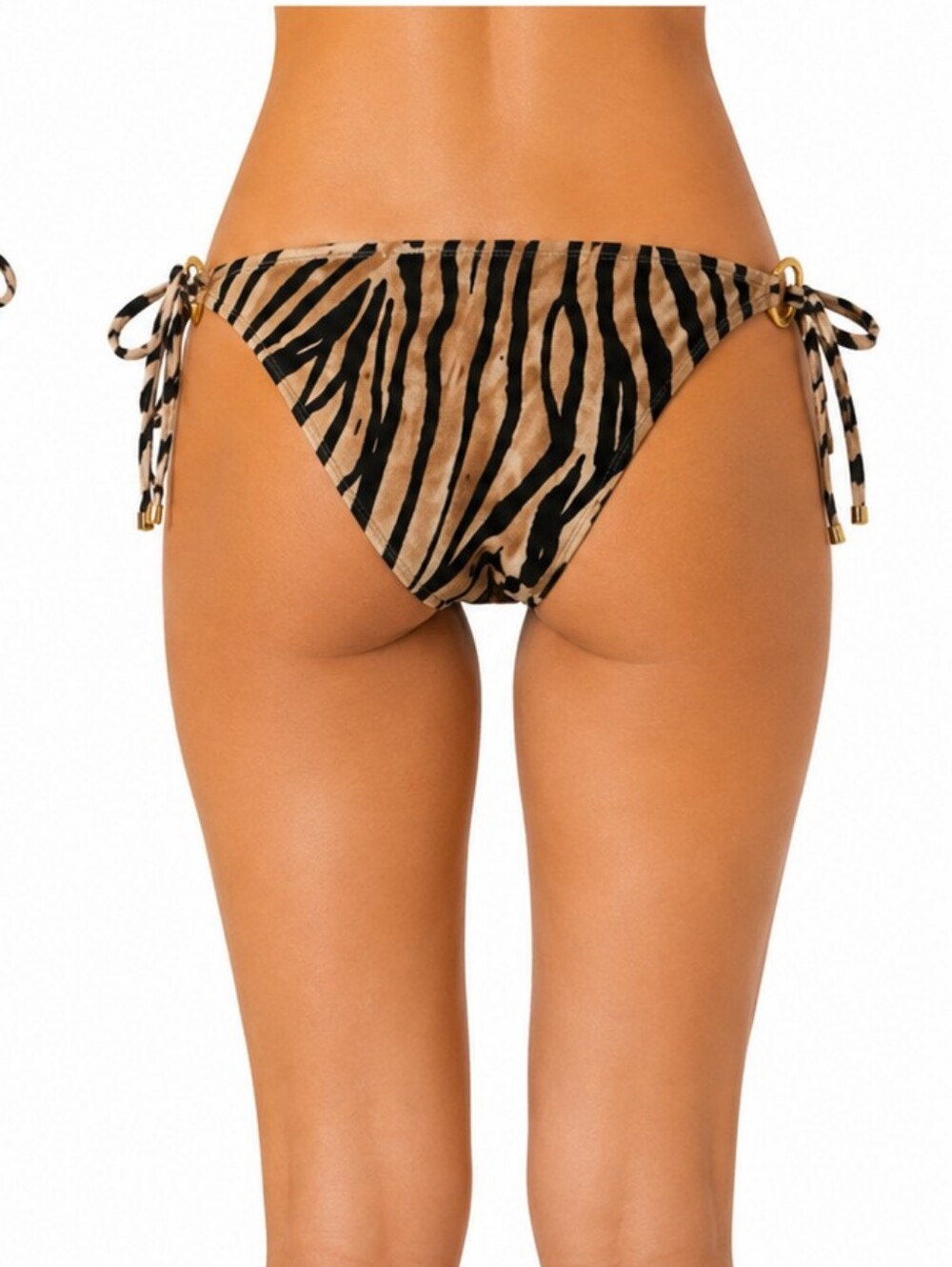 PQ Swim Zebra Print Side Tie Bikini Bottoms NWT